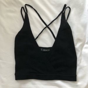 Rib knit strappy bralette top